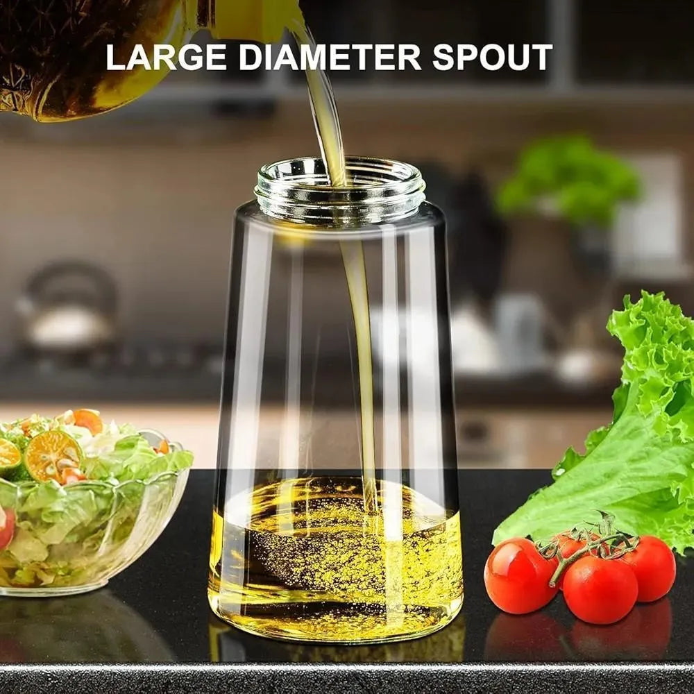 2-in-1 Glass Oil Sprayer Bottle & Dispenser 550ml | Oil Control Spray for Cooking, Air Fryer, BBQ, Salad | Leak Proof | MegaFind