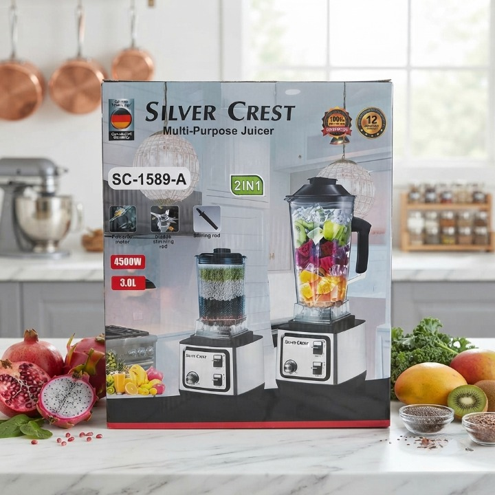 Silver Crest SC-1589 A German Technology 2-in-1 Commercial Blender & Grinder - Heavy Duty