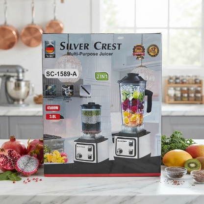 Silver Crest SC-1589 A German Technology 2-in-1 Commercial Blender & Grinder - Heavy Duty