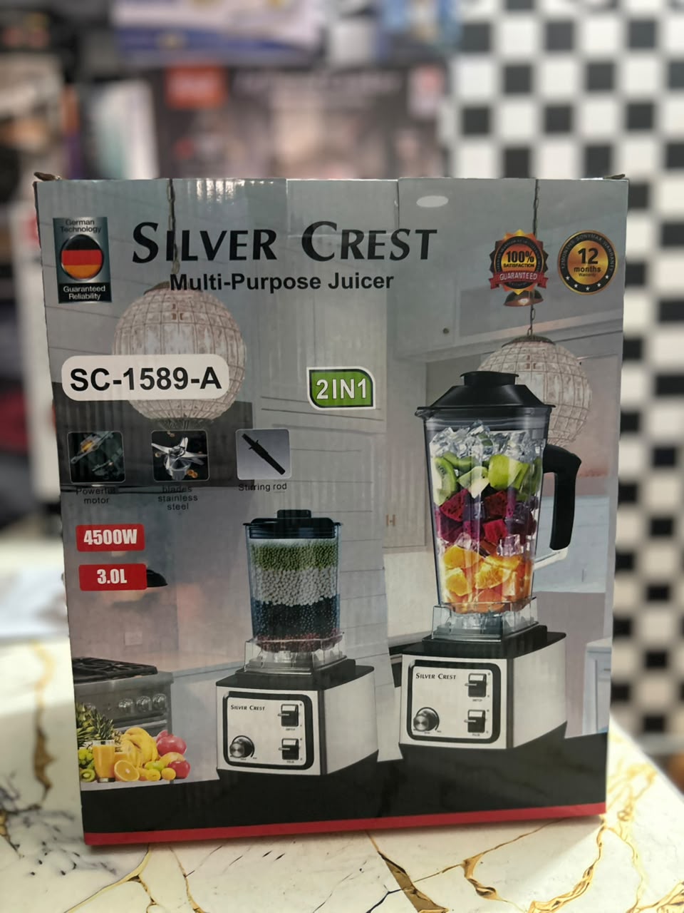 Silver Crest SC-1589 A German Technology 2-in-1 Commercial Blender & Grinder - Heavy Duty